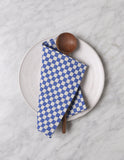 Checkered Linen Napkins in Cobalt