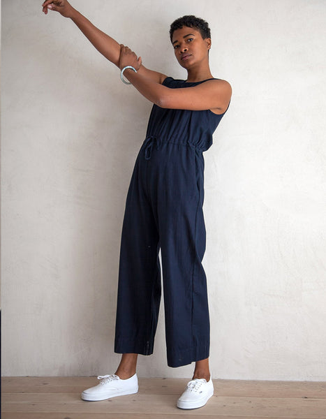 Wolves Within - NAVY SLIT BACK COTTON JUMPSUIT WOLVES WITHIN ALI GOLDEN